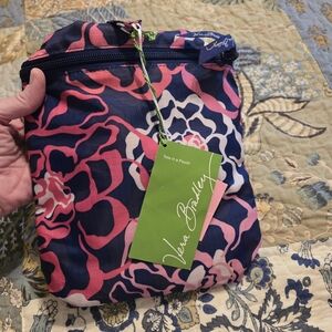 Vera Bradley Navy and Pink Floral Pouch
